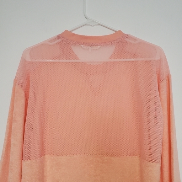 C&C California Peach Mesh and Terry cloth Crewneck Sweater - Picture 12 of 15
